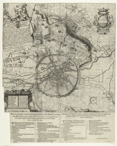 Siege of Leuven by the Dutch and French armies by Dutch School